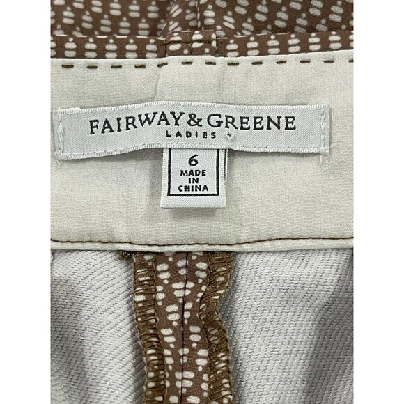 Fairway & Greene‎ Ladies Brown Houndstooth Pattern Straight Leg Pants Size 6 - Picture 4 of 6